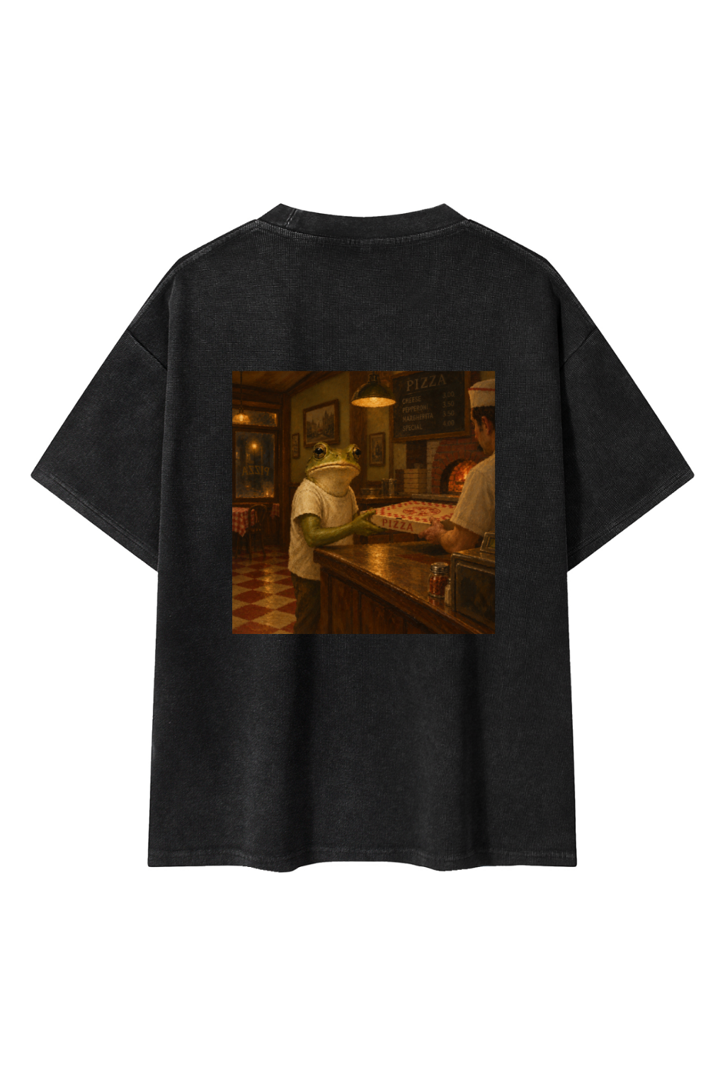 Pizza Frog Chapter 1 Washed Oversized Tee