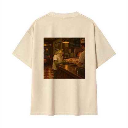 Pizza Frog Chapter 1 Washed Oversized Tee