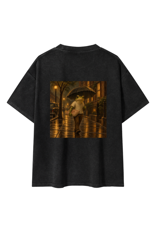 Pizza Frog Chapter 2 Washed Oversized Tee