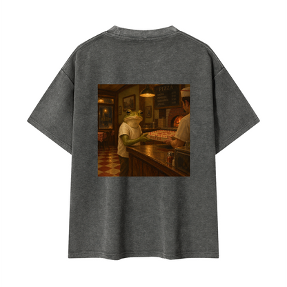 Pizza Frog Chapter 1 Washed Oversized Tee