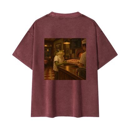 Pizza Frog Chapter 1 Washed Oversized Tee